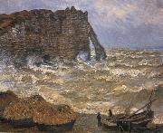 The Cliff at Etretat after a Storm Claude Monet